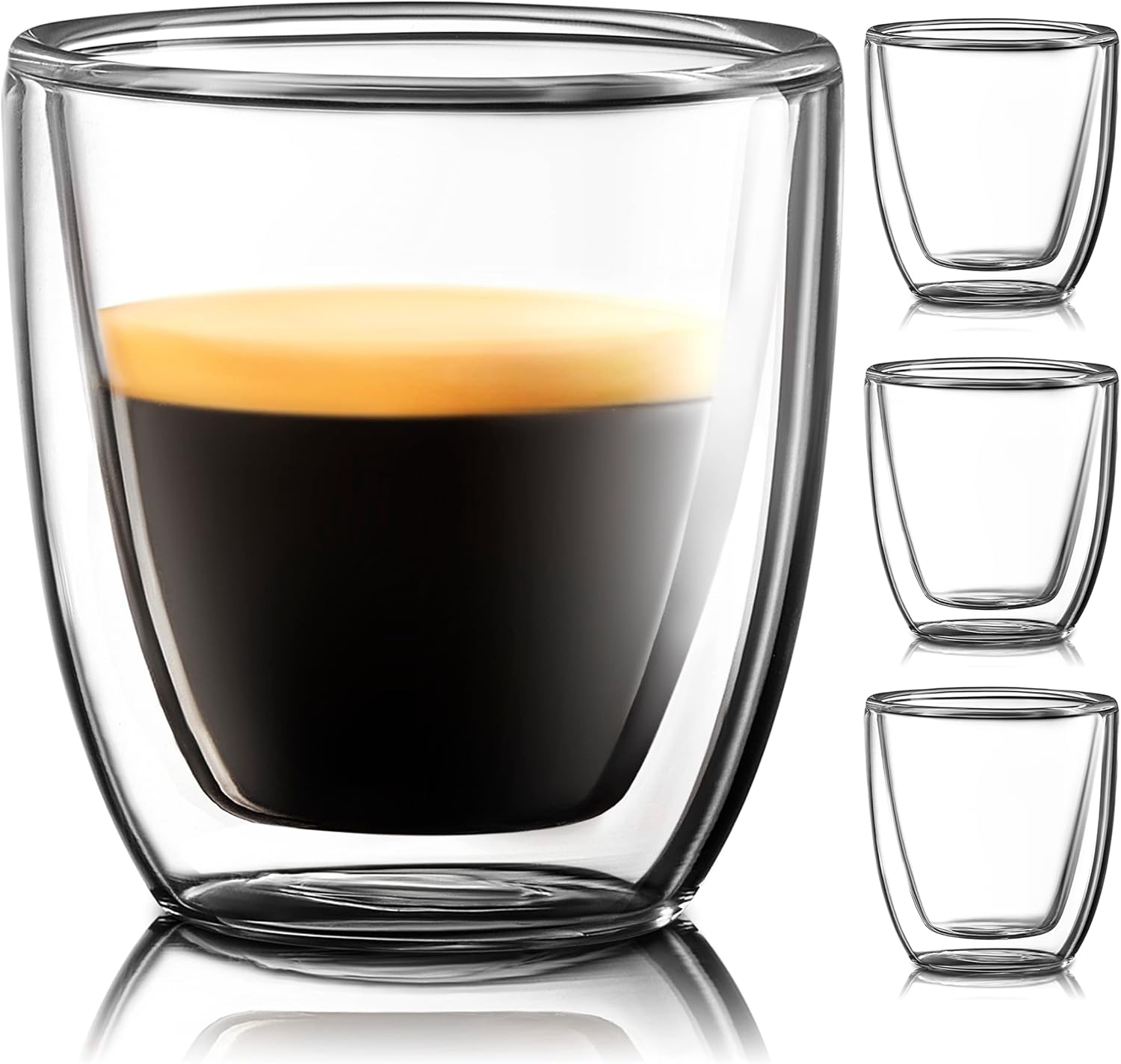 Glass Espresso Cups Set of 4