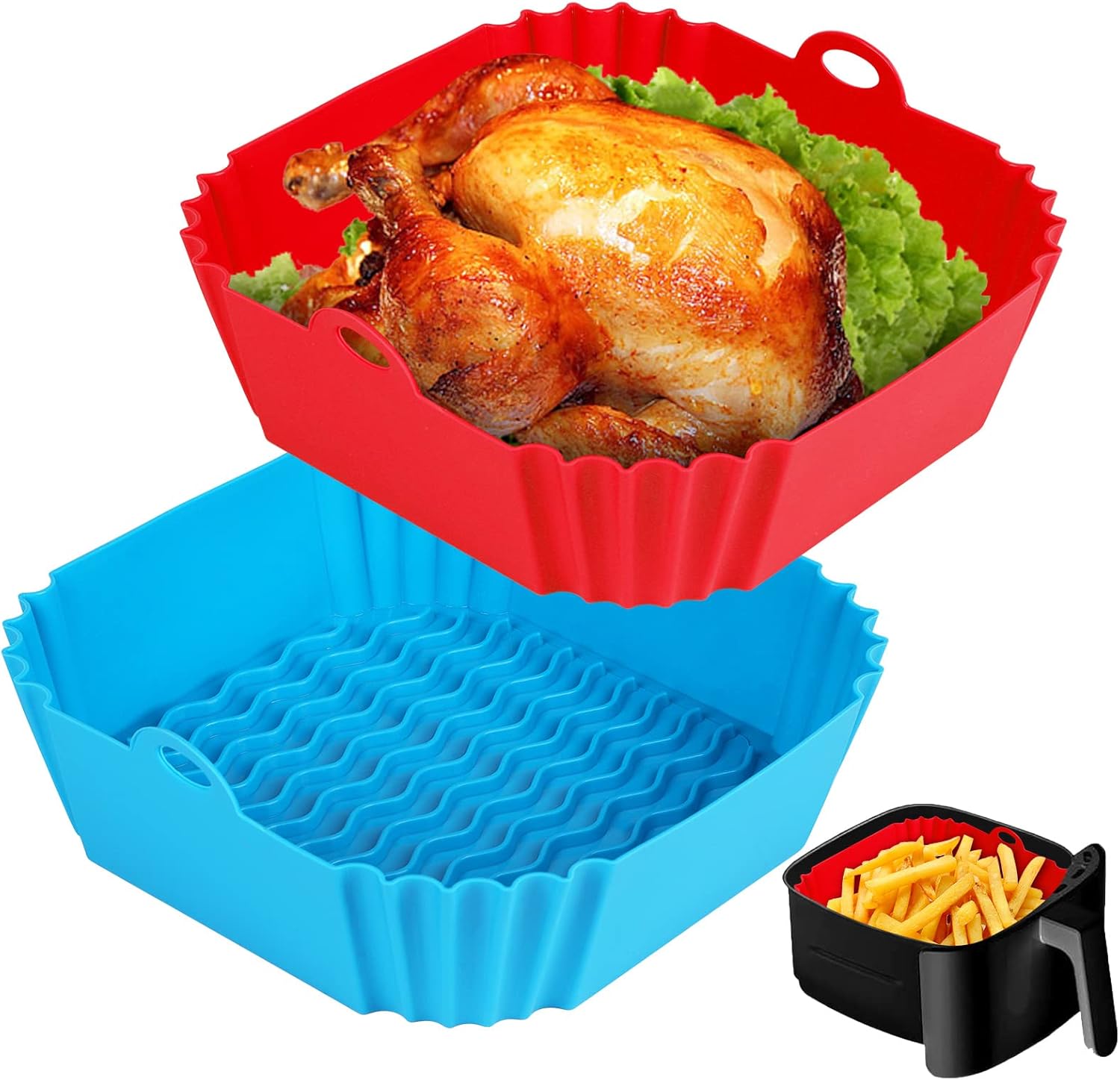 2 PCS Square Silicone Air Fryer Liners