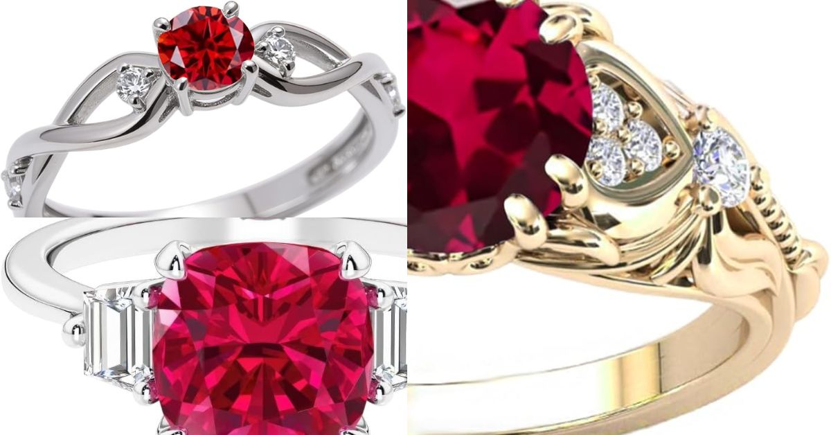 ruby and diamond engagement ring