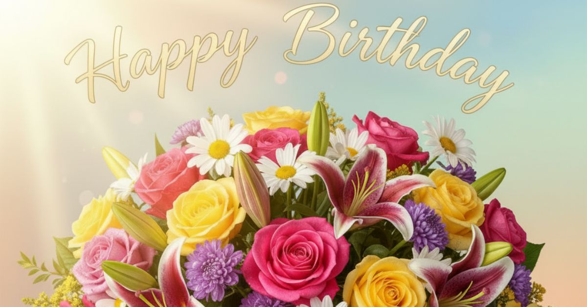 happy birthday wishes with flowers
