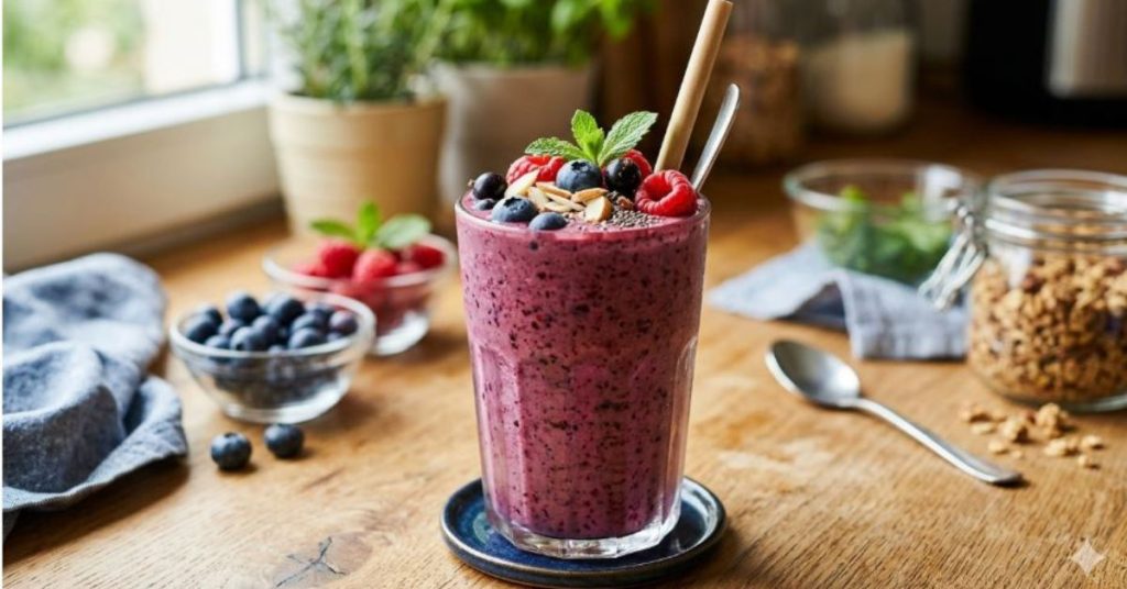 Protein-Packed Smoothie With Mixed Berries